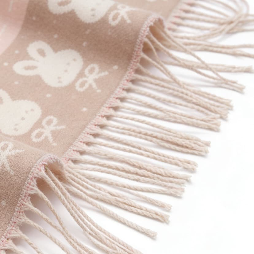 Ethnic motif jacquard scarf - full pattern view