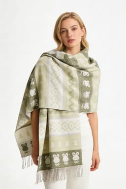 Core-spun brushed scarf - detail shot