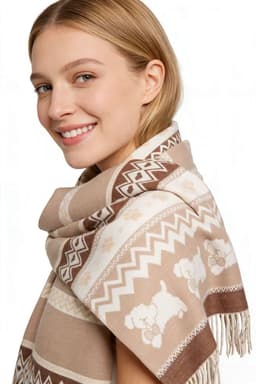 Core-spun brushed scarf - color variation