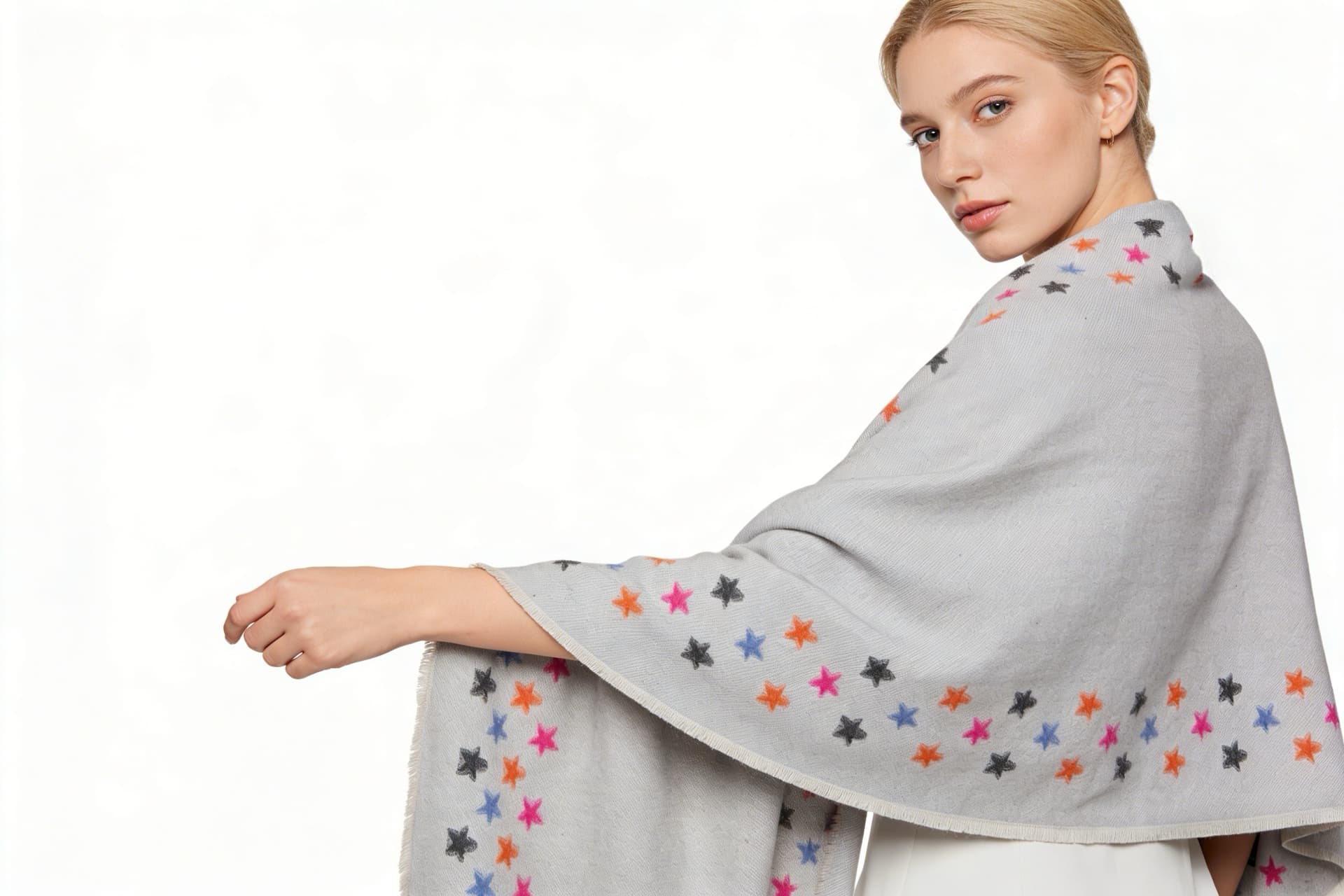 Cut jacquard scarf - product view