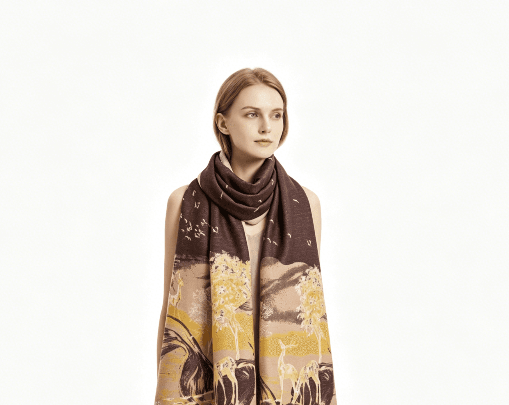 High-speed loom scarf - model showcase