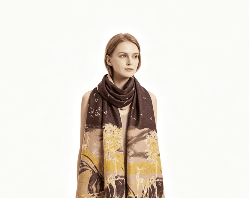 High-speed loom scarf - model showcase