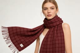 Checked polyester scarf - pattern detail