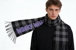 Narrow cut jacquard scarf - texture detail