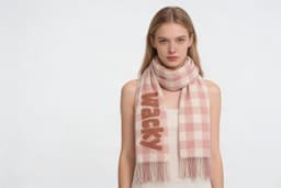 Narrow cut jacquard scarf - pattern detail