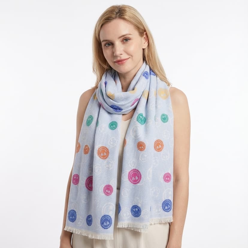 Star motif core-spun scarf - model showcase
