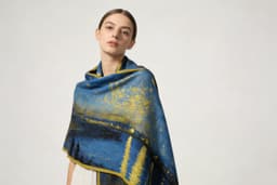Oil painting jacquard scarf - pattern detail