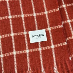 Checked polyester scarf - close-up
