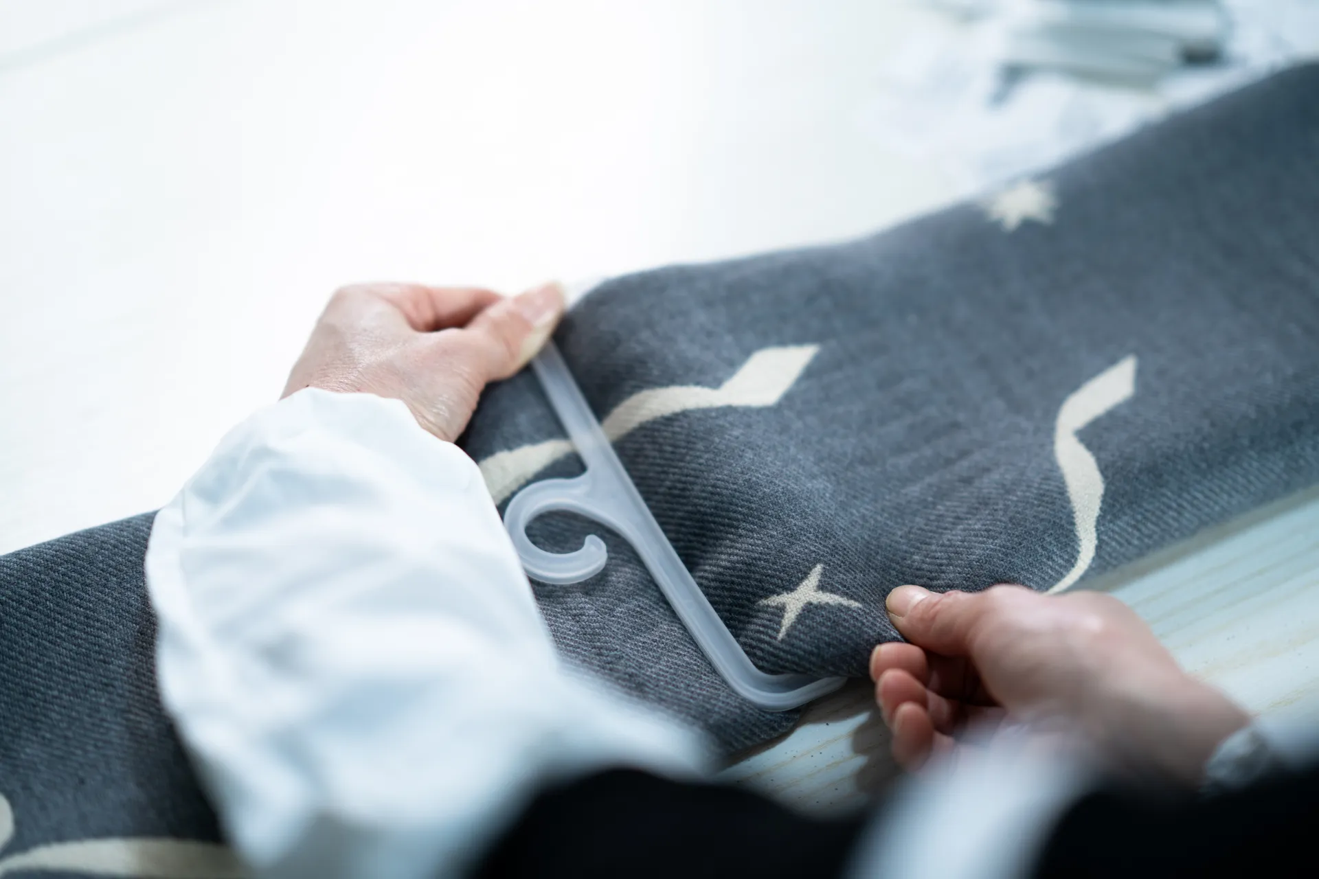 Finished fabric on loom