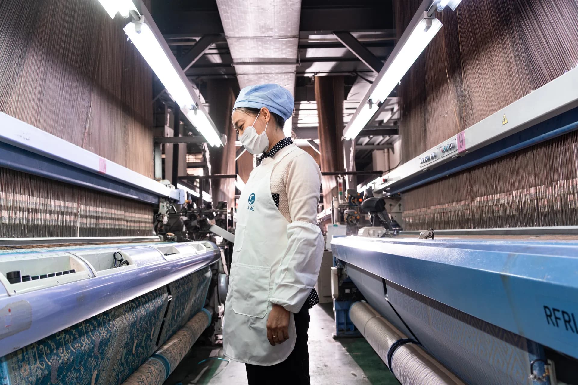 Skilled weaver at work