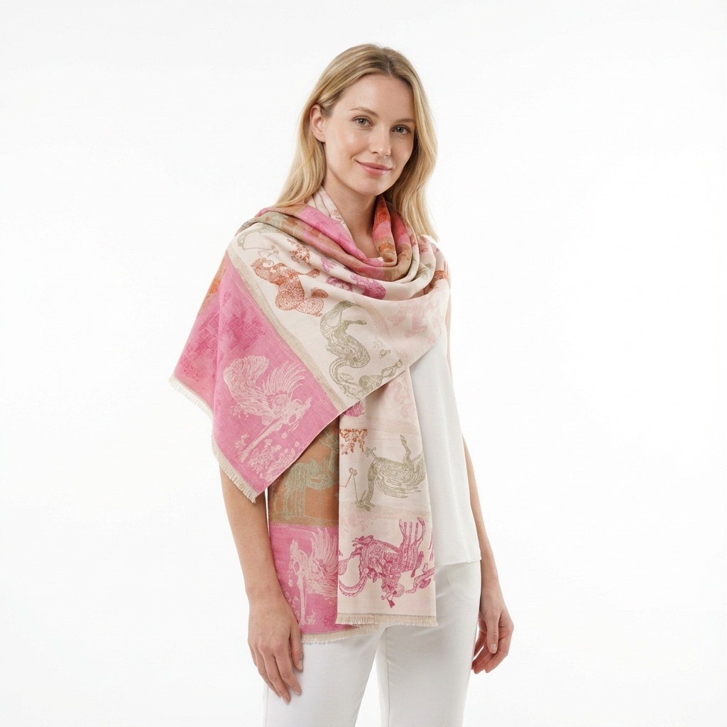 High-Speed Loom Jacquard Rectangular Scarf (70×180cm) FYSC-2509