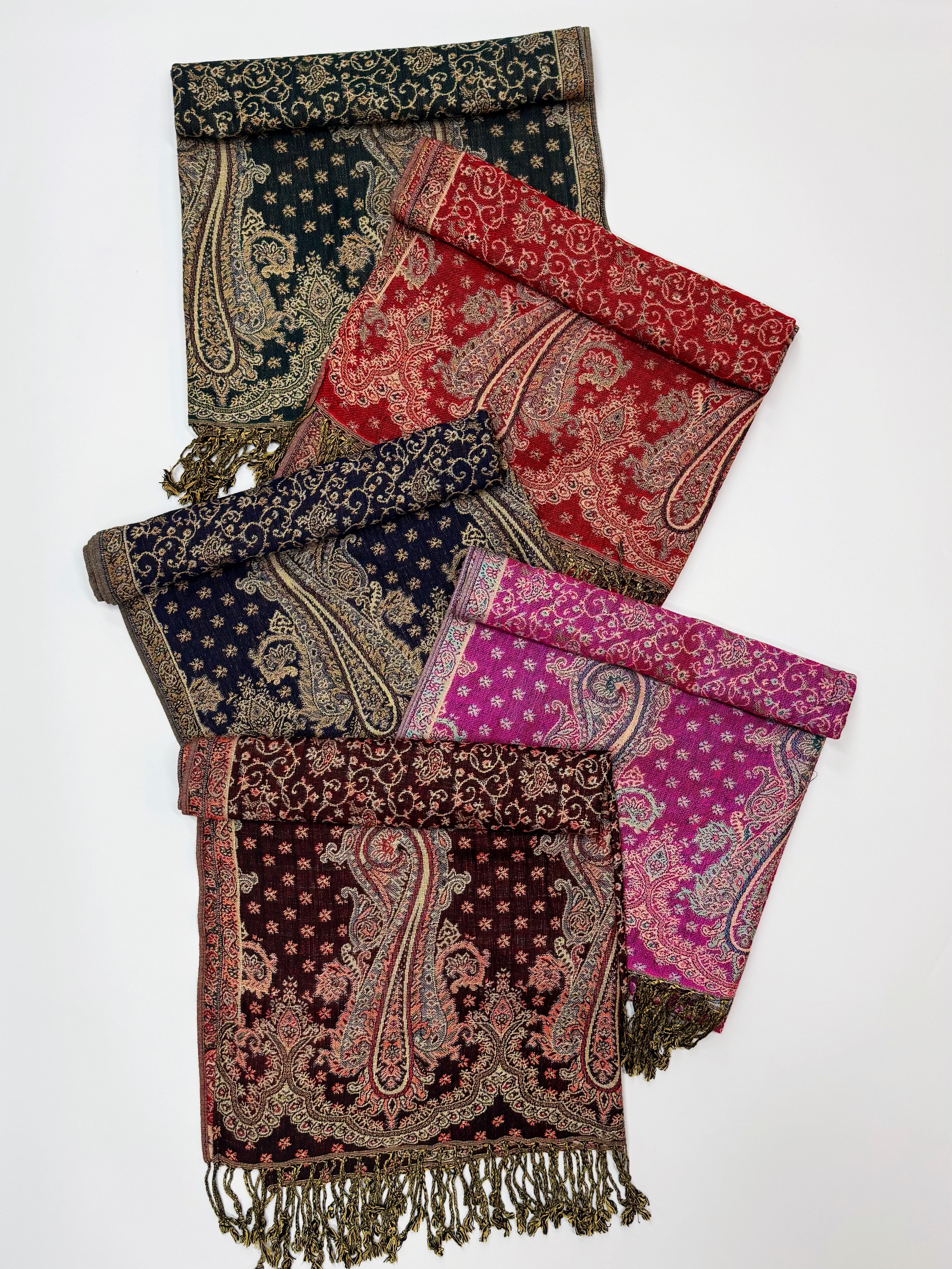 PAISLEY JACQUARD SCARF - Long Paisley FYSC-2503-5 (70×180cm
